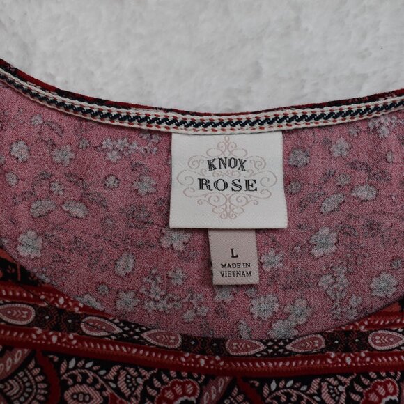 Knox Rose Black and Red Floral Blouse - Picture 11 of 16